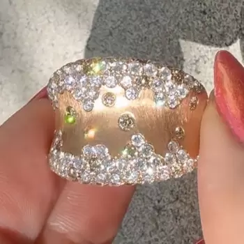 4ctw Round Cut Flush Set Bold Cocktail Ring