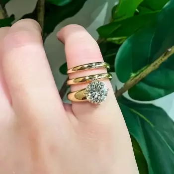 3ct Round Cut Asymmetric Comtemporary Pinky Ring