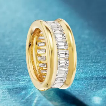 4ctw Channel Setting Emerald Cut Eternity Ring