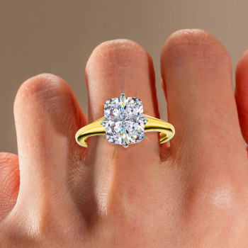 5ct Cushion Cut White Sapphire Classic Engagement Ring