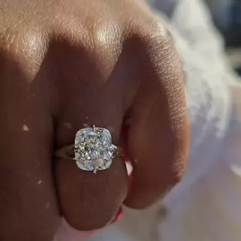 5ct Cushion Cut White Sapphire Classic Engagement Ring