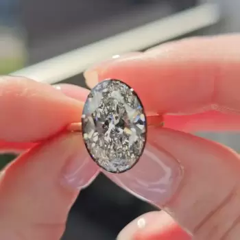 5.8ct Oval Cut White Sapphire Two Tone Engagement Ring