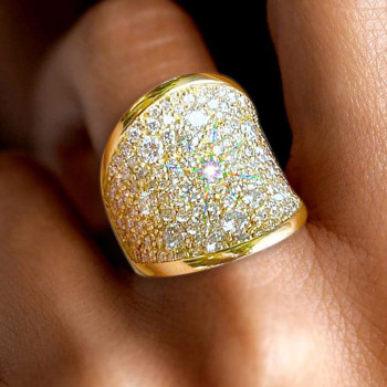 3ctw White Sapphire Paved Saddle Cocktail Ring