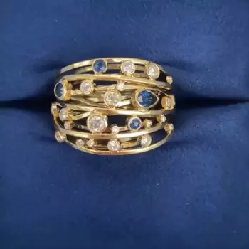 4ctw Multicut Intertwined Swirl Cocktail Ring