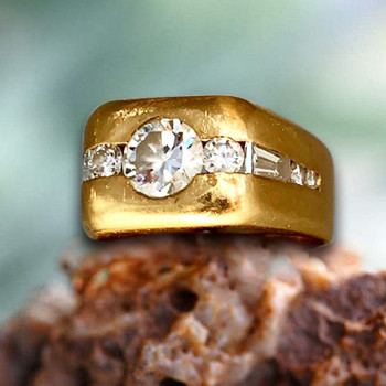2.7ct Round Cut Chunky Vintage Sandblasted Engagement Ring
