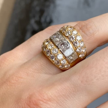 6ctw Round and Radiant Cut Vintage Cocktail Ring