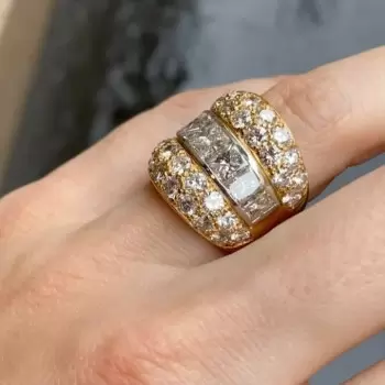 6ctw Round and Radiant Cut Vintage Cocktail Ring