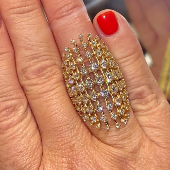 5ctw Gradient Size Round Cut Comtemporary Cocktail Ring