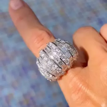 10ctw Round and Asscher Cut Bold Statement Cocktail Ring