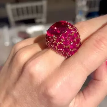 9ct Oval Cut Ruby Bold Cocktail Ring