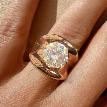 5ct Round Cut Modern Sculptural Engagement Ring