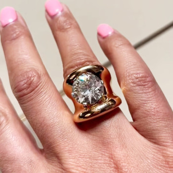 5ct Round Cut Modern Sculptural Engagement Ring