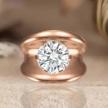 5ct Round Cut Modern Sculptural Engagement Ring
