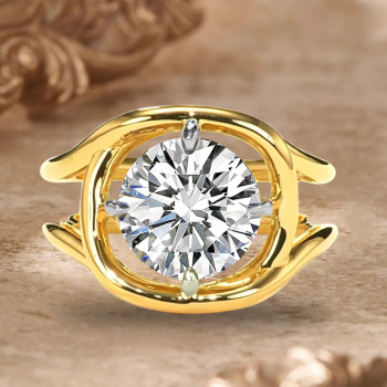 3.8ct Round Cut Split Shank Modern Engagement Ring