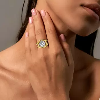 3.8ct Round Cut Split Shank Modern Engagement Ring