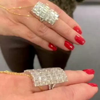 9ctw Baguette Cut Rectangle-Shaped Wide Cocktail Ring 