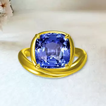 5.6ct Cushion Cut Tanzanite Blue Sapphire Cocktail Ring