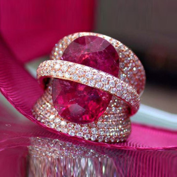 12ct Oval Cut Vivid Red Ruby Bold Cocktail Ring