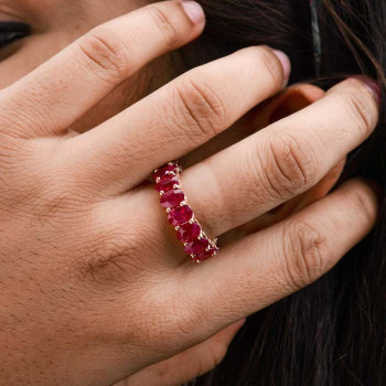 11ctw Oval Cut Ruby Classic Eternity Ring