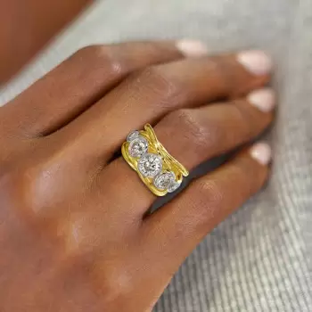 6ctw Round Cut Intertwined Two Tone Cocktail Ring