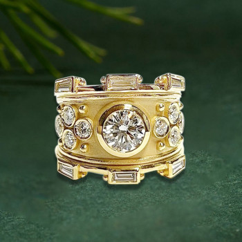 2ct Round Cut Sandblasted Vintage Cocktail Ring