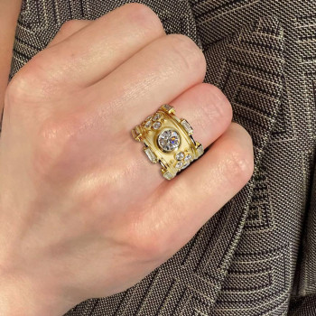 2ct Round Cut Sandblasted Vintage Cocktail Ring
