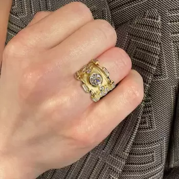 2ct Round Cut Sandblasted Vintage Cocktail Ring