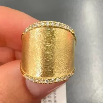 Micro-paved Satin Finish Matte Bold Cocktail Ring