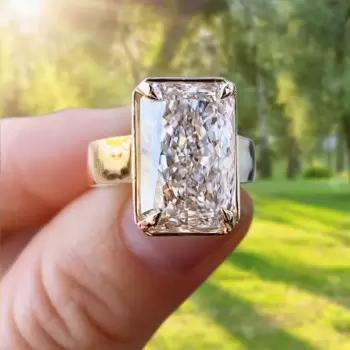 8.4ct Radiant Cut Wide Shank Engagement Ring