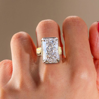 8.4ct Radiant Cut Wide Shank Engagement Ring