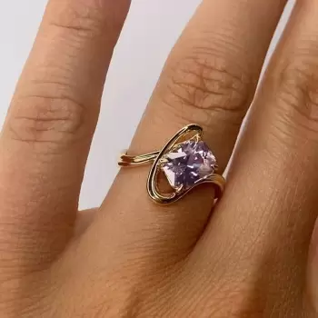 3ct Radiant Cut Lyric Pink Sapphire Modern Ring