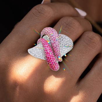 5ctw White and Pink Sapphire Paved Bold Cocktail Ring