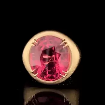 13ct Fat Oval Cut Ruby Matte Hollow Vintage Cocktail Ring 