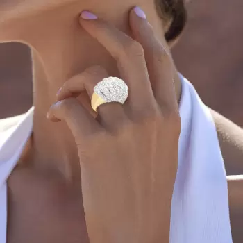 6ctw Round Cut Two Tone Dome Vintage Cocktail Ring