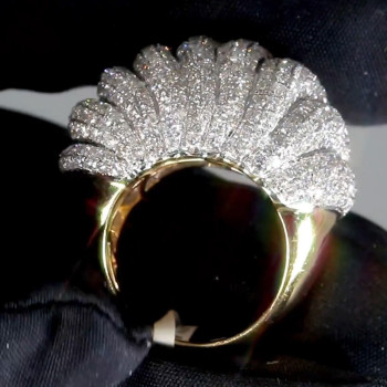 6ctw Round Cut Two Tone Dome Vintage Cocktail Ring