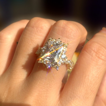 4ct Radiant Cut Vintage Lace Engagement Ring