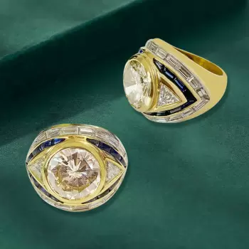 5ct Round Cut Art-deco Style Vintage Engagement Ring