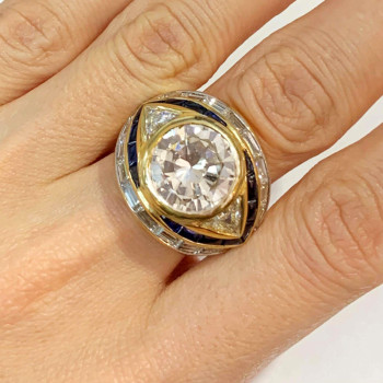 5ct Round Cut Art-deco Style Vintage Engagement Ring