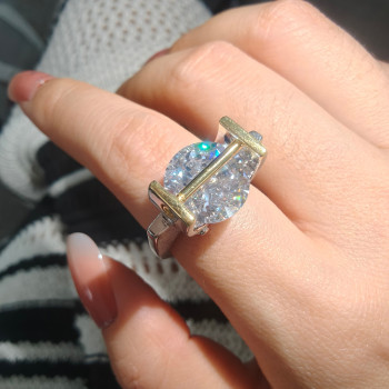 6.8ct Round Cut Tension Set Modern Engagement Ring