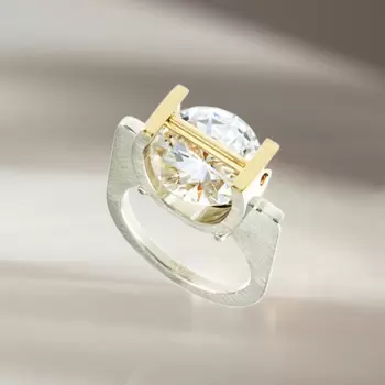 6.8ct Round Cut Tension Set Modern Engagement Ring