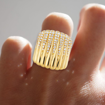 2.5ctw White Sapphire Paved Waterfall Statement Ring