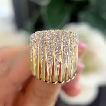 2.5ctw White Sapphire Paved Waterfall Statement Ring