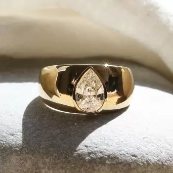 3ct Pear Cut Chucky Modern Engagement Ring