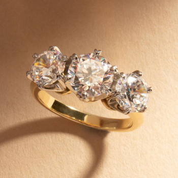 6.5ctw Round Cut Two Tone Vintage Engagement Ring