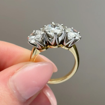 6.5ctw Round Cut Two Tone Vintage Engagement Ring