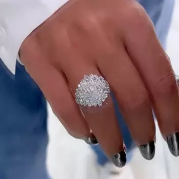 6ctw Multi-cut Cluster White Sapphire Engagement Ring