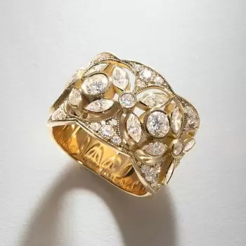 4ctw Marquise Cut White Sapphire Hollow Vintage Cocktail Ring