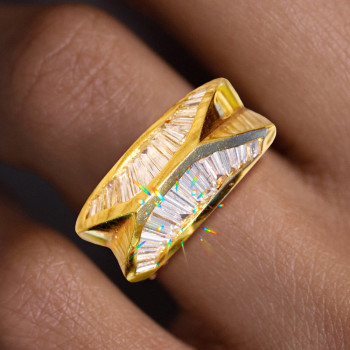 Baguette Cut Vintage Knife Edge Style Ring
