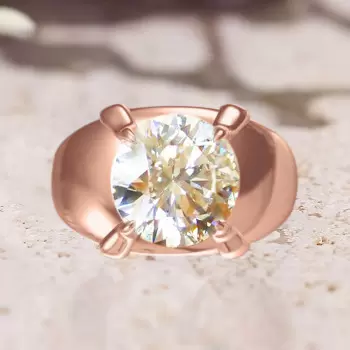 6.8ct Round Cut Rose Gold Tone Modern Engagement Ring