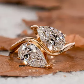 3ctw Pear Cut Asymmetric Toi Et Moi Promise Ring
